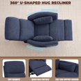 thumbnail image 5 of Vineego 360°Swivel Rocker Recliner Chair Armrest-Style Massage Recliner with Comfy High Back for Living Room,Loop Yarn Blue, 5 of 7
