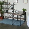 thumbnail image 4 of L - Shaped Home Office Desk with 6 Antigue Wood Shelves, 4 of 5