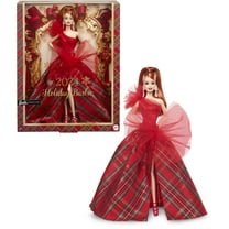 Barbie 2024 Holiday Barbie Dolls, Seasonal Collector Gift, Barbie Signature, Plaid Gown with Red Bow [Walmart Exclusive]