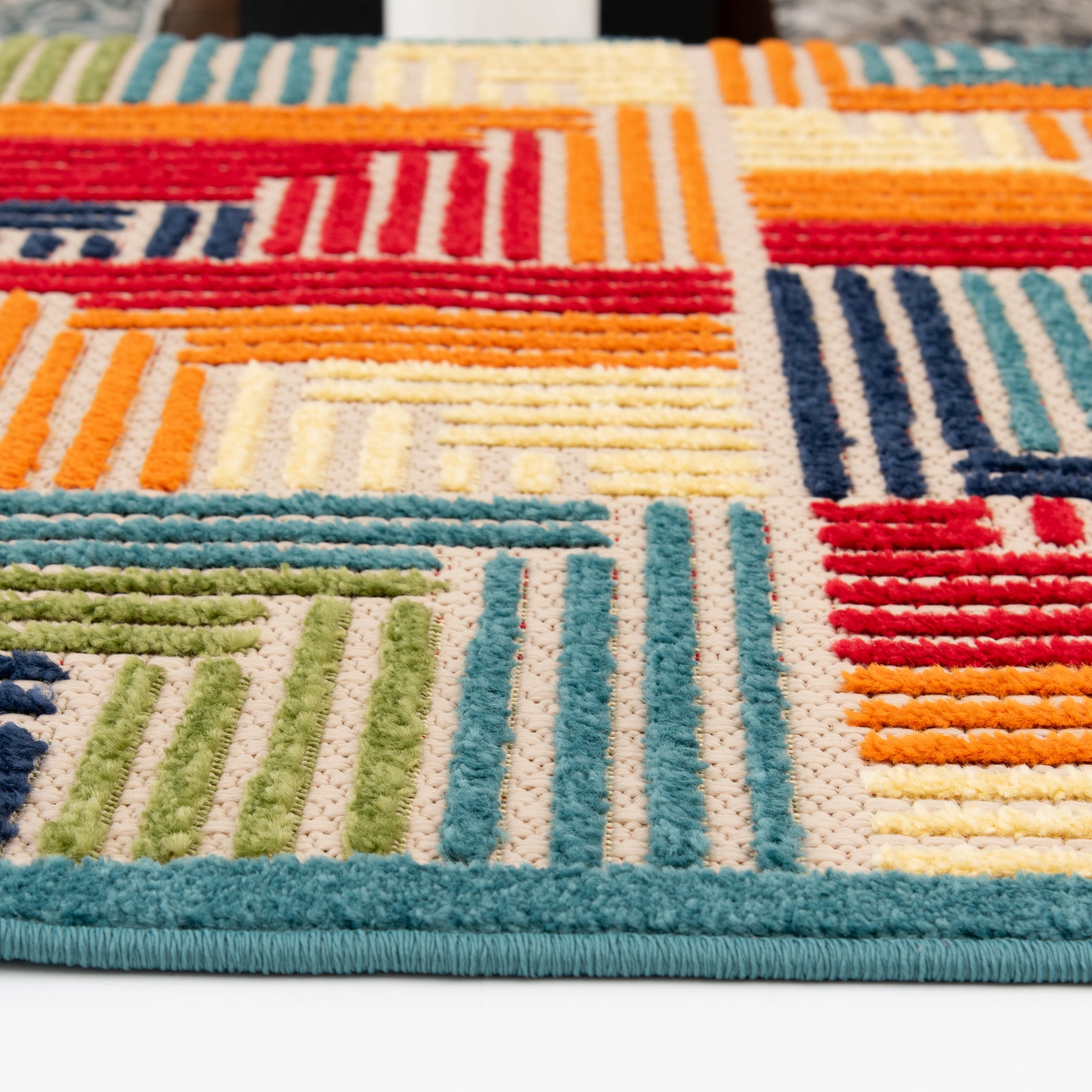 Loomaknoti Fortune Nevil 8' x 10' Orange Geometric Indoor/Outdoor Area Rug