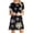 Black, variant on Babysbule Women's Summer Dresses Women Summer Casual Boho Crewneck Short Sleeve Floral Print Beach Mini Dress