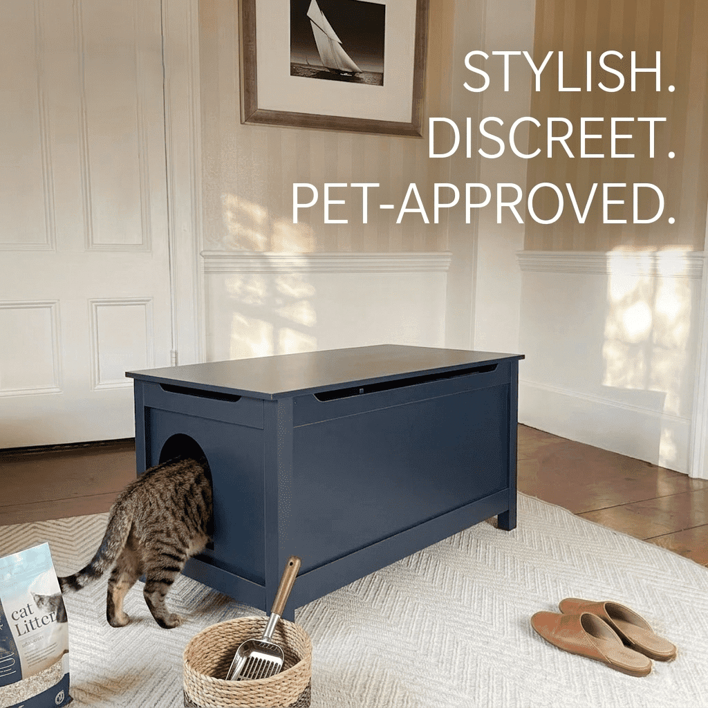 Catbox Cat Litter Box Enclosure, Hidden Dog-Proof Pet Furniture with Cover (Charcoal)