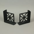 thumbnail image 5 of Zeckos Black Cast Iron Breeze Block Bookends Floral Design Set of 2, 5 of 5