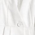thumbnail image 3 of VIWORLD The Garden Party Vest: Women's Sleeveless V-Neck Blazer with Ruffled Lace Hem for Elegant Spring Layering White，M, 3 of 5