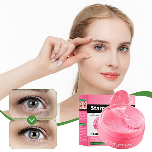Hauiodp 60 Posts Award Winning Under Eye Mask Travel Birthday Gifts For Women Gel Eye Patches For Dark Circles Puffy Eyes Wrinkles Undereye 20ML
