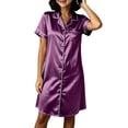 thumbnail image 6 of XuJwPNcy Nightgowns for Women Collar Button Down Sleepshirt Soft Short Sleeve Nightshirt with Pocket Summer Pajama Dress, 6 of 7