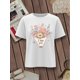 thumbnail image 2 of Women's Summer Casual T-Shirt Fashion Valentine's Day Flowers I Love you Cartoon Print Short Sleeve Camisetas de verano para mujer, manga corta, cuello redondo, casual, lindo, con gráficos, camisetas, 2 of 7