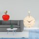 thumbnail image 2 of Estatua,Escultura de fruta artificial,estatua y artesanía,Reloj de pared,Reloj de pared decorativo para sala de estar,silencioso,Reloj de pared de madera con decoración moderna, 2 of 8