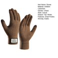 thumbnail image 4 of YAOBAMM Fleece-lined Gloves 1 Pair Knitted Elastic Full Fingers Thickened Touch Screen Solid Color High Friction Cold Resistant Cycling Camping Gloves, 4 of 6