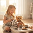 thumbnail image 6 of 13-Piece Kids Tea Set, 304 Stainless Steel Teapot with Filter & 4 Cups, Portable Toy Tea Party Set for Children Camping, Home Pretend Play Gifts, 6 of 10