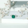 thumbnail image 3 of Rosec Jewels Lab Grown Emerald Engagement Ring for Women - 8 mm Cushion Cut Emerald Ring - AAAA Quality - With Jewelry Box, 925 Sterling Silver, US 3.50, 3 of 8
