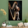 thumbnail image 2 of Spinone Italiano Cute Dog Harp Stretched Canvas Size 8x12 – Retro Spinone Italiano Dog Batter in Action With Harp for Themed Living Room, 2 of 5