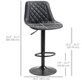thumbnail image 3 of HOMCOM Bar Stools Set of 2, Adjustable Swivel Counter Height Barstools, 3 of 10