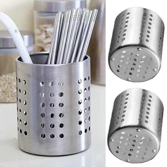 2Pcs Chopsticks Holder Utensil Drying Rack Stainless Steel Utensil Holder Sink Silverware Holder Utensil Drying Basket Kitchen Countertop Flatware Strainer Silverware Dryer