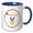 Blue/White, variant on 3drose, Congrats Typography with Graduation Icons, 15oz Mug