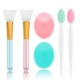 thumbnail image 2 of Silicone Face Scrubber, 2pcs Exfoliating Lip Brush, 2pcs Face Cleansing Brush & Silicone Facial Mask Brush Exfoliator Blackhead Skin Care Tool, 2 of 8