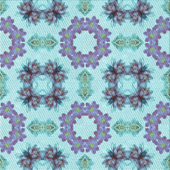 Ahgly Company Indoor Square Patterned Slate Blue Grey Blue Area Rugs, 6' Square