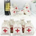 thumbnail image 2 of 50Pcs Wedding Favor Holder Bag Kit Bags for Guests Gift Red Cross Cotton Linen Pouches Festival Even, 2 of 5