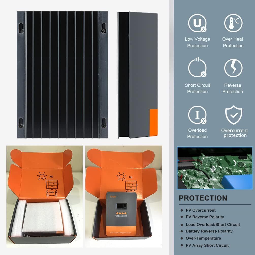 60Amp MPPT Solar Charger Controller 12V/24V/36V/48V Auto Solar Panel Regulator