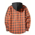 thumbnail image 4 of AIEOTT Boys Fall Plaid Button Down Shirt Kids Long Sleeve Flannel Shirt with Hood Lightweight Jackets, for 5-16 Years, 4 of 8