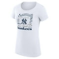 thumbnail image 2 of Women's G-III 4Her by Carl Banks White New York Yankees Super-Slim Fit Lightweight Collage Team Graphic Crew Neck, 2 of 5