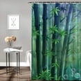 thumbnail image 2 of Shangniulu Shower Curtain for Bathroom with Hooks,Without Odor Polyester Fiber Material,Watercolor Bamboo Bathroom Decorative Shower Curtains Water Repellent Washable White, 2 of 7