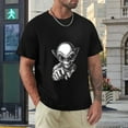 thumbnail image 4 of Hanmun Men's Extraterrestrial Alien T-Shirts Short Sleeve Cotton Round Crew Neck XL T-Shirt Moisture Wicking Black USA, 4 of 9