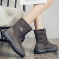 thumbnail image 4 of Tao Tao Women Classic Snow Boots Comfortable Round Toe Winter Booties Waterproof Side Zipper Hiking Boots Brown 41, 4 of 5