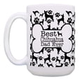 thumbnail image 2 of ThisWear Chihuahua Gifts Best Chihuahua Dad Ever Coffee Mug 2 Pack 15oz Coffee Mugs Cups Bone Pattern, 2 of 4