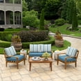 thumbnail image 3 of ARDEN Outdoor Loveseat Cushion Set, 48 x 24, Water repellent, Fade Resistant, Cushion Set for Couch, Bench, and Swing, French Blue Linen Stripe, 3 of 7