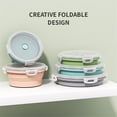 thumbnail image 2 of Collapsible Food Storage Container with Lid Portable Silicone Food Container Microwave Freezer Safe Lunch Box YH1114pink, 2 of 6