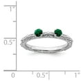 thumbnail image 5 of 925 Sterling Silver Stackable Expressions Created Emerald Two Stone Ring Size: 9; for Adults and Teens; for Women and Men, 5 of 5