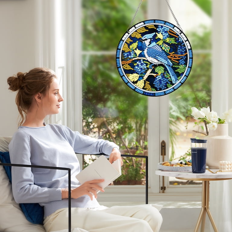 Eiflow Christmas Bird Diamond Art Hanging Kit – DIY Crystal Diamond Painting Door Hanger Ornament