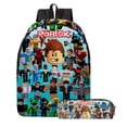 thumbnail image 1 of Conjunto de tres piezas de mochila escolar bidimensional circundante ROBLOX de dibujos animados para estudiantes, bolsa de lápices de almacenamiento para niños, bolsa de Almuerzo, 1 of 3
