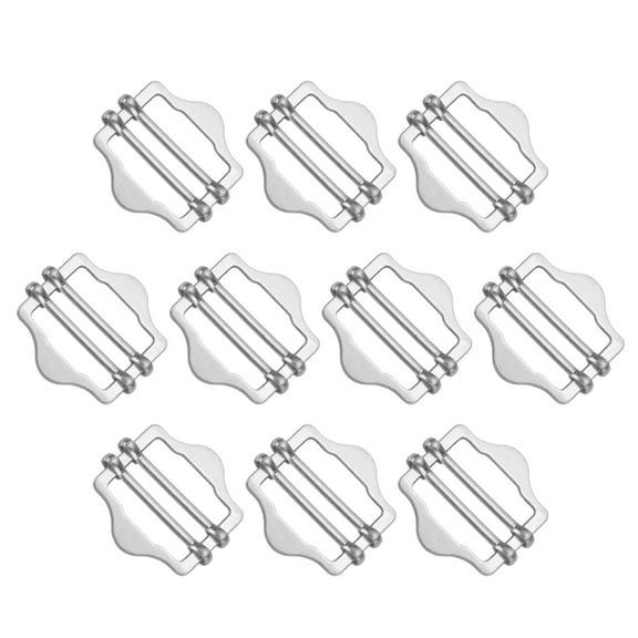 Uxcell 10Pcs Adjustable Slide Buckle, 1"(25mm) Metal Strap Buckle for Suit Vest Purse Bag Hardware Making Supplies Backpack Replacement Keeper, Silver