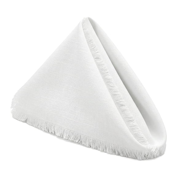 REGALWOVEN 6 Pack Cloth Napkins, Cotton Reusable with Tassel Table Dinner Napkins for Restaurant, Weddings, Events, and Parties White 18x18inch
