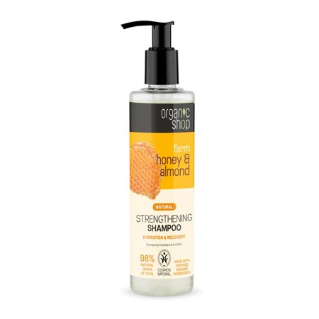 Organic Shop Honey & Almond Color Protection Shampoo, 100% Vegan & Organic, Rich in Vitamins & Minerals, Silky Hydration & Nourishing. 9.5 Fl Oz