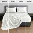 thumbnail image 5 of Lux Decor Luxury Satin Sheets Full Size - 4 Piece Cooling Bed Sheet Set, Silky Soft & Smooth, Deep Pockets up to 15", OEKO-TEX Certified, Skin-Friendly Comfort (White), 5 of 10
