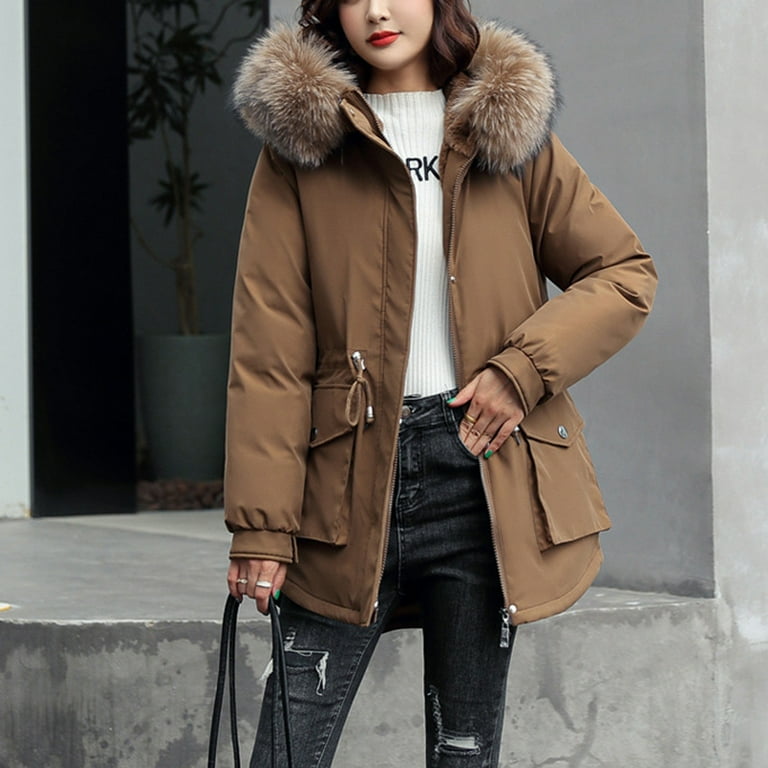 Winter Coats for Women Thichkened Hooded Parka Coat Warm Baggy Plus Size  Winter Jacket Outerwear with Pockets Womens Clothes 