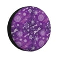 thumbnail image 1 of Balery Purple Snowflakes Cubiertas para Neumáticos - Protector Resistente para Neumáticos de Camioneta, SUV, Remolque, Camper y RV-17 inch, 1 of 6