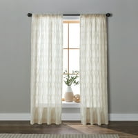 Better Homes & Gardens 63-inch Sheer Clipped Geo Single Panel