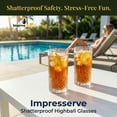 thumbnail image 6 of Impresserve 12oz Highball Clear Crystal-Like Disposable Plastic Glasses, Shatterproof BPA-Free Tumblers for Cocktails and Mixed Drinks, 4 Count, 6 of 8