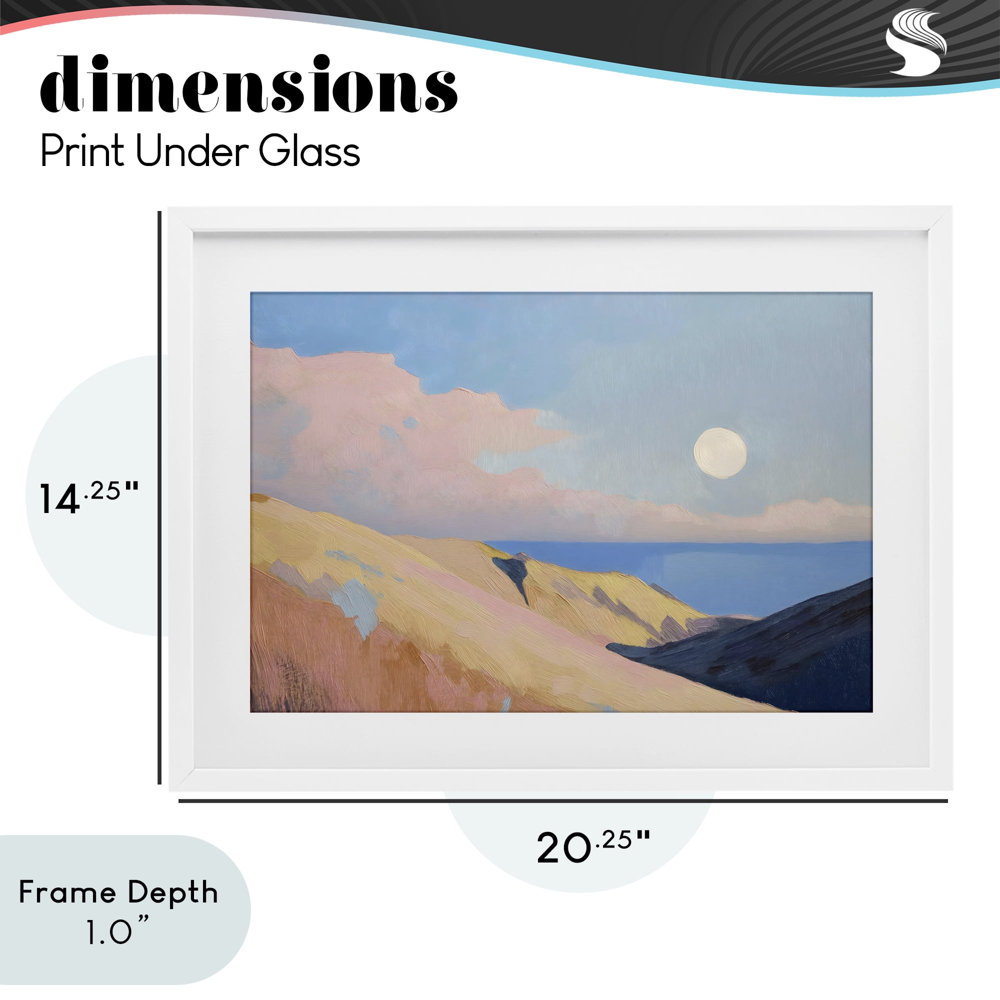 Stupell Industries Pink Hills At The Ocean White Framed Print Under Glass, design by Gina Kelly