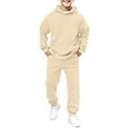 thumbnail image 5 of UACY Kids Tracksuit Outfits 2 Piece Boys Girls Sweatsuit Hooded Sweatshirt and Joggers Sweatpants Athletic Clothing Set with Pocket (Beige, 3-4 Years), 5 of 6