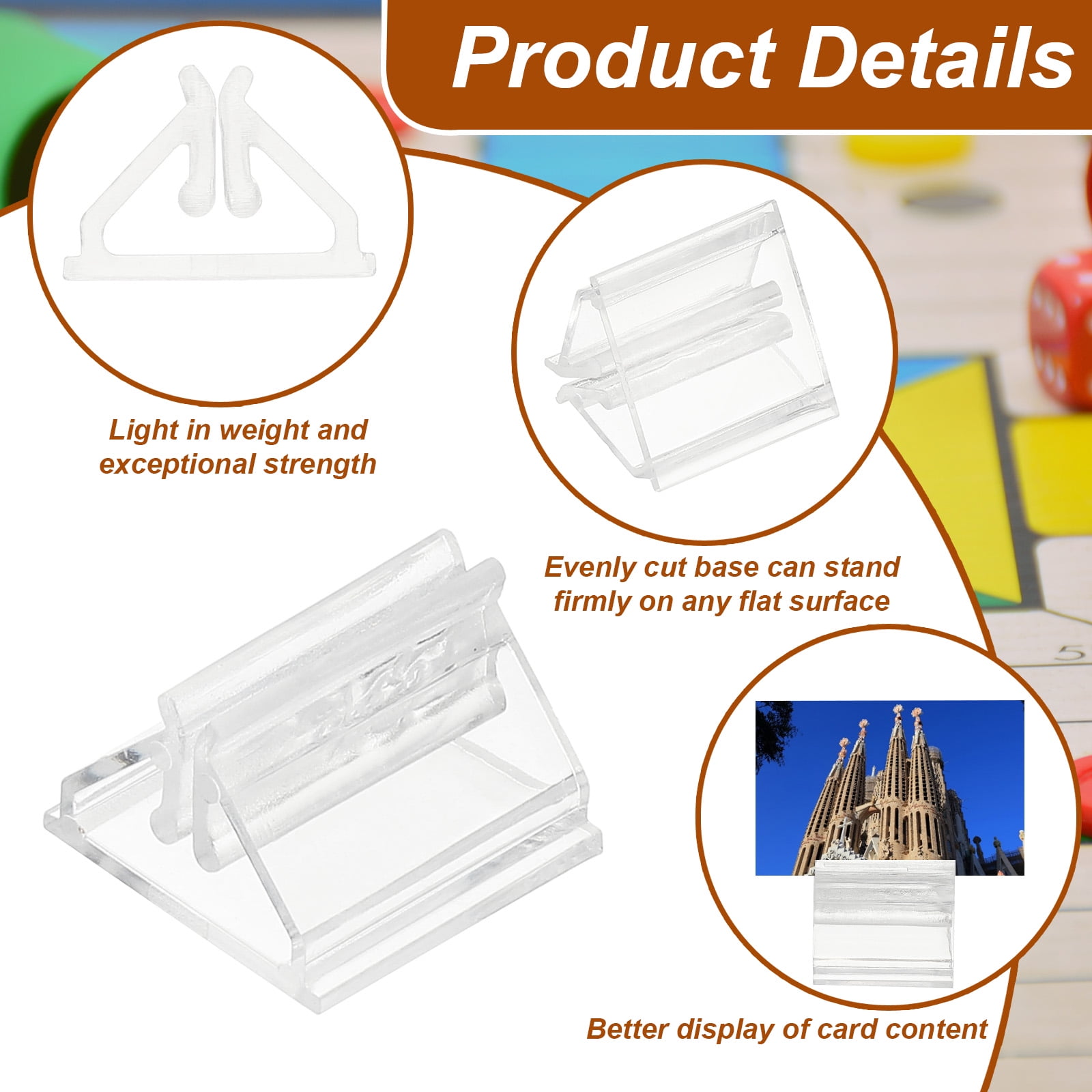 Unique Bargains Plastic Card Stands, Place Card Holders Number Stands Number Clear