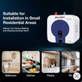 thumbnail image 4 of GEESEN 2.5 Gallon Mini Hot Water Heater 1.5KW, Small Under Sink Counter RV TR Endless Trailer Kitchen Compact Point-of-Use, 16” Long 1/2”FIP Stainless Steel Water Hoses 9L, 4 of 6