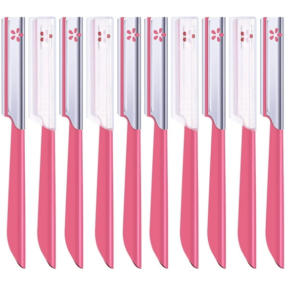 Face Razors for Women x10 Dermaplaning Blades for Face, Eyebrows, Legs, Arms etc - Removes Unwanted Peach Fuzz & Facial Hair