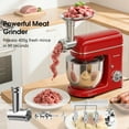 thumbnail image 7 of Honinst 7-IN-1 Multifunctional Stand Mixer, 6.5 QT 8-Speed Tilt-Head Kitchen Mixer, Electric Food Mixer with Meat Grinder, Juice Blender, Dough Hook, Beater, Whisk, Bowl for Most Home Cooks, 7 of 7
