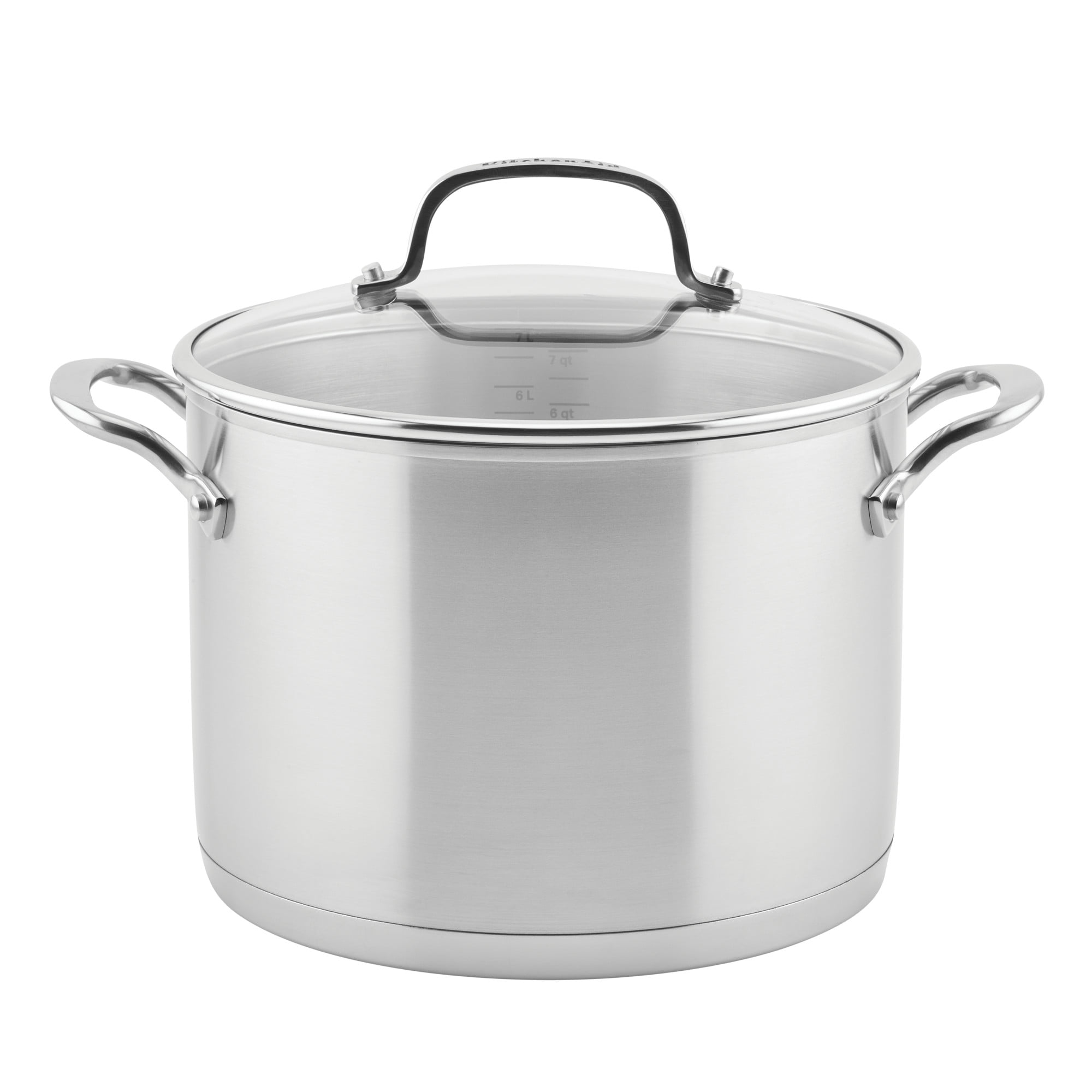 KitchenAid 3-Ply Base 8 Quart Stockpot,Stainless Steel,Brushed