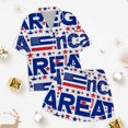 thumbnail image 3 of Kids' 4th Of July Printed Satin Pajama Set Short Sleeve, 3 of 4